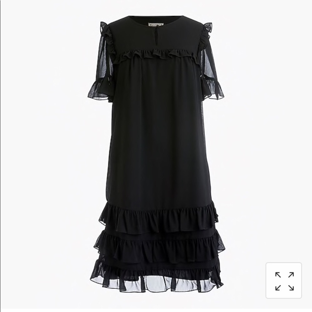 J crew Ruffle Dress in Crinkle Chiffon